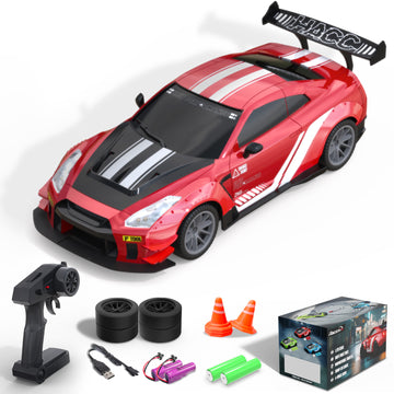 RACENT 1:20 RC Drift Car 4WD, 2 Batteries, Dual Motor RED
