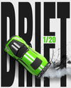 Race 1:20 RC Drift Car 4wd, lumière LED, 2 batteries, double moteur vert