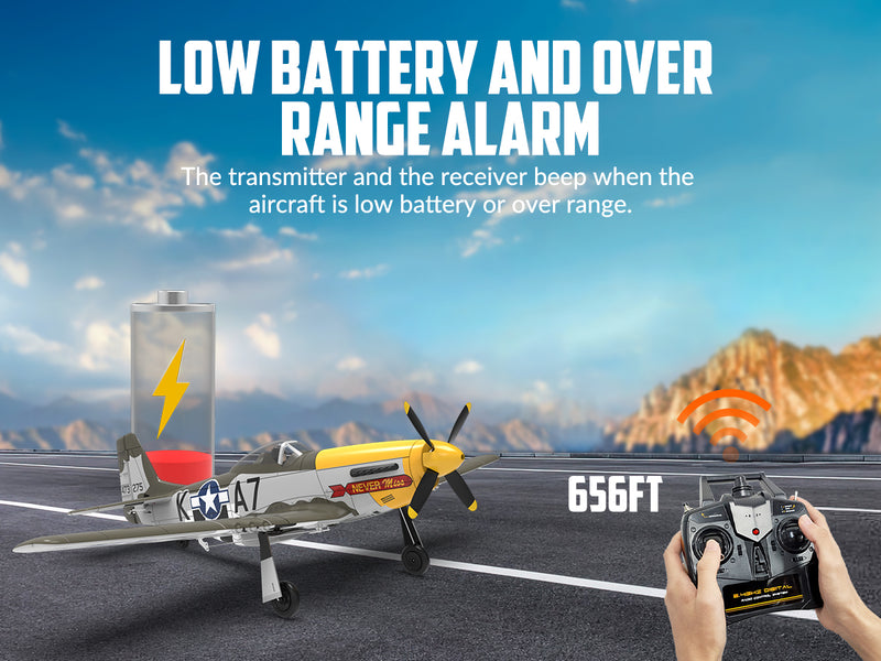 Volantexrc 500 mm Mustang P51 sans balais avec stabilisateur gyro 76802