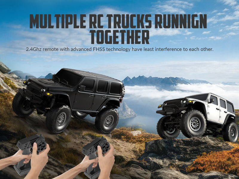 RACENT 1:24 Crawler RC Monster Truck Rock Climbing with led Light (78701 Black)