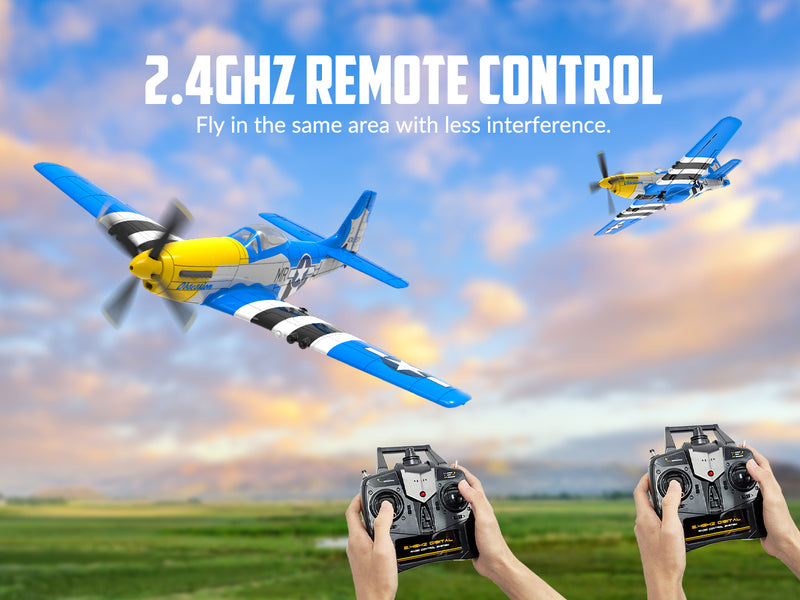 VOLANTEXRC Mustang P51 (RTF) 4CH 400mm avec Gyroscope (15.7'') 76105