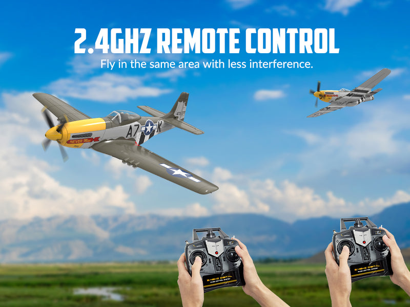 Volantexrc 500 mm Mustang P51 sans balais avec stabilisateur gyro 76802