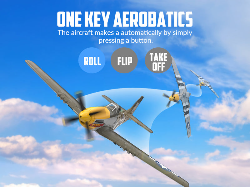 Volantexrc 500 mm Mustang P51 sans balais avec stabilisateur gyro 76802