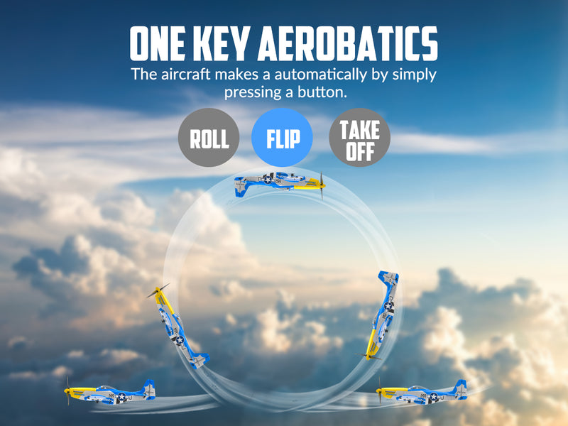 VOLANTEXRC Mustang P51 (RTF) 4CH 400mm avec Gyroscope (15.7'') 76105