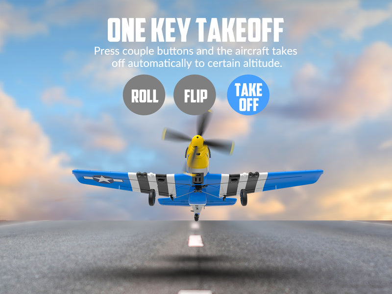 VOLANTEXRC Mustang P51 (RTF) 4CH 400mm avec Gyroscope (15.7'') 76105