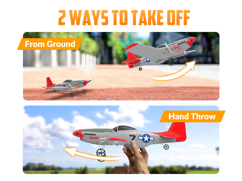 VOLANTEXRC Mustang P51D 2CH 400mm For Kids Beginners (15.7'') 76203