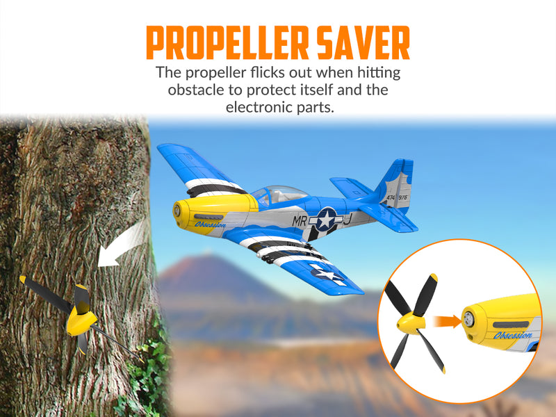 VOLANTEXRC Mustang P51 (RTF) 4CH 400mm avec Gyroscope (15.7'') 76105