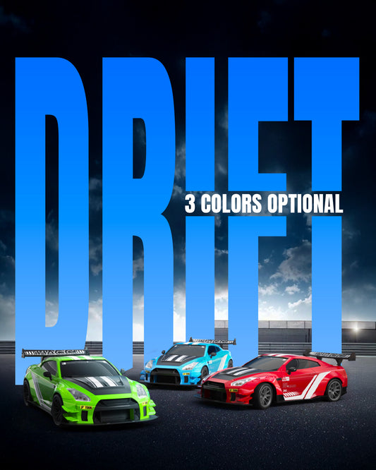 Race 1:20 RC Drift Car 4wd, lumière LED, 2 batteries, double moteur vert