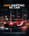 RACENT 1:20 RC Drift Car 4WD, 2 Batteries, Dual Motor RED