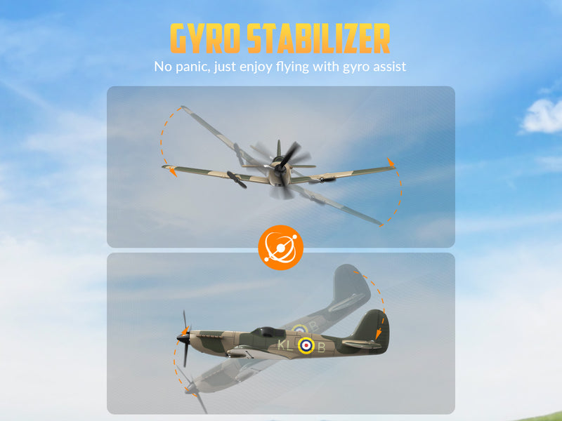 VOLANTEXRC Spitfire (RTF) 3CH 400mm with Gyro (15.7'') 76205