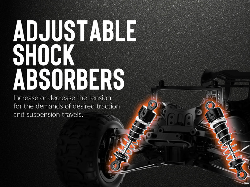 Racent 1:16 30MPH 4WD Off-Road RC Monster Truck Red (With Green Car Shell)