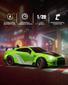 Race 1:20 RC Drift Car 4wd, lumière LED, 2 batteries, double moteur vert