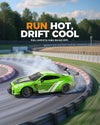 Race 1:20 RC Drift Car 4wd, lumière LED, 2 batteries, double moteur vert