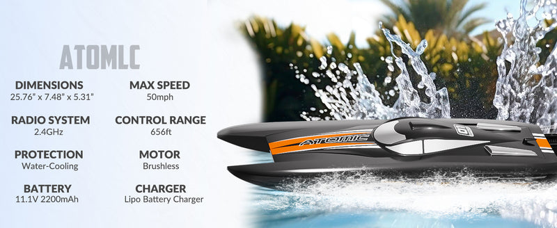 Bateau télécommandé haute vitesse Atomic X 40 mph (792-6) RTR