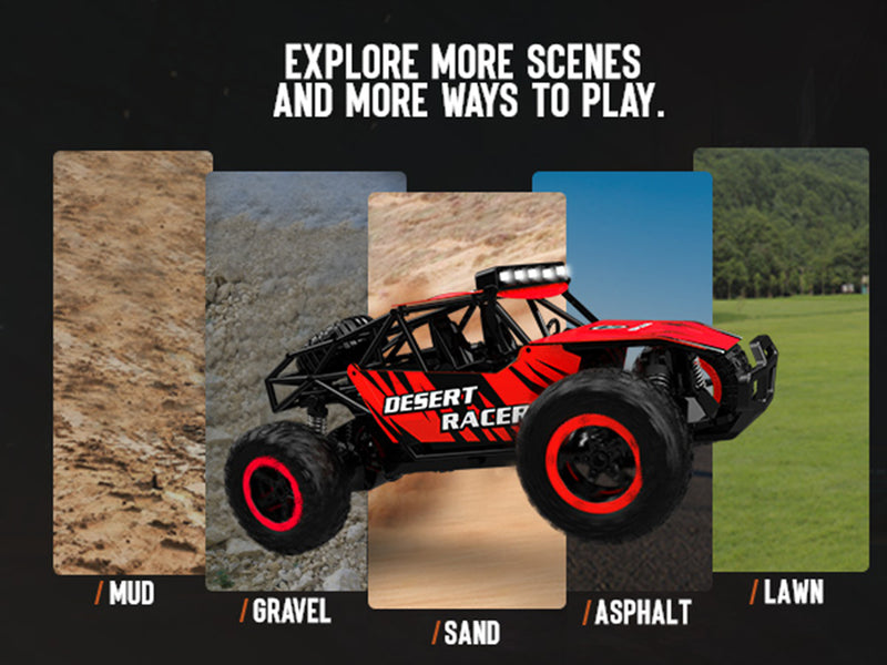 RACENT Desert Racer 1/16 RC Car for Kids All Terrain Remote Control Car RC Rock Crawler