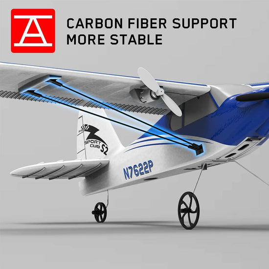 VOLANTEXRC Sport Cub S2 RC Plane with Gyro Stabilization System Ready to Fly for Beginners 2-CH Remote Control Airplane RTF (762-2) - EXHOBBY