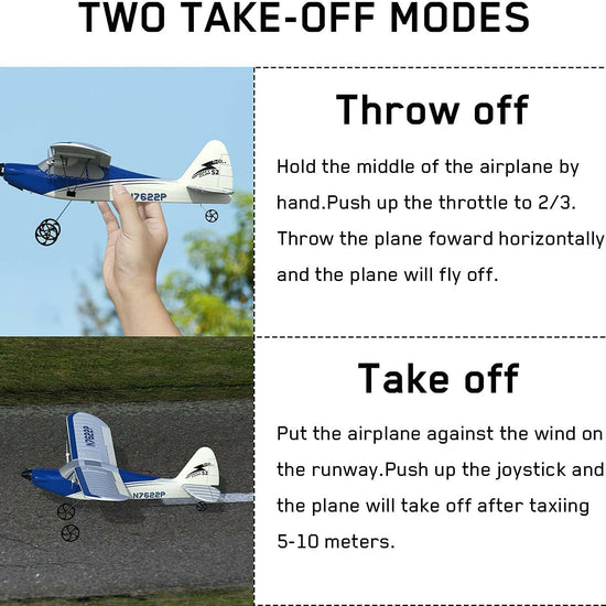 VOLANTEXRC Sport Cub S2 RC Plane with Gyro Stabilization System Ready to Fly for Beginners 2-CH Remote Control Airplane RTF (762-2) - EXHOBBY