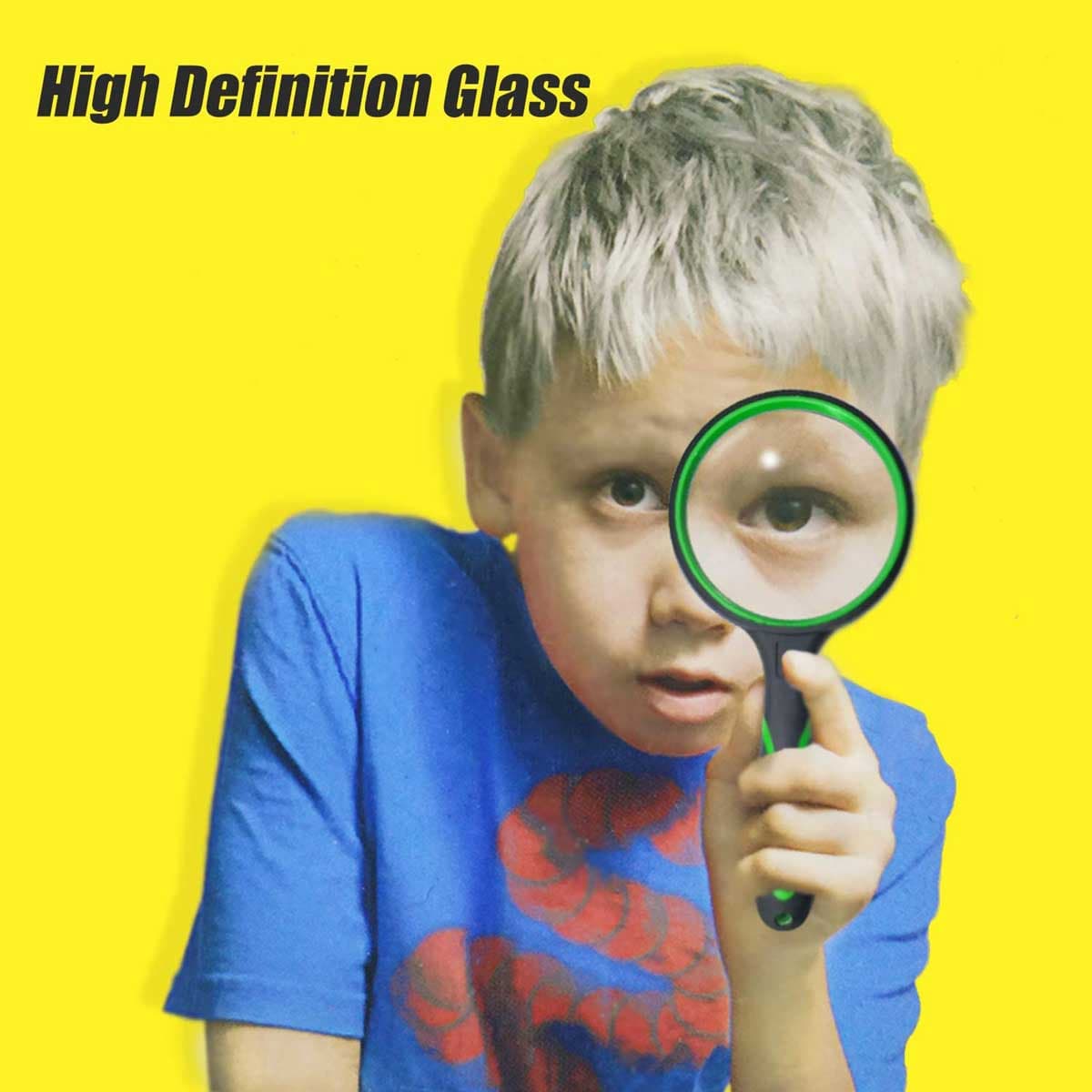 Multipurpose 10X HD thickened magnifying glass with 75MM Lens Magnifier and Non-Slip Soft Handle (Green)-EXHOBBY LIMITED.