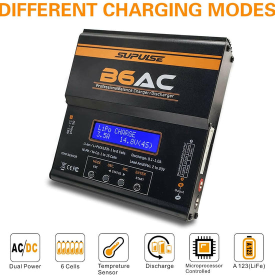 SUPULSE iMAX B6AC 1-6S AC/DC Lipo RC Battery Balance Charger Discharger - EXHOBBY