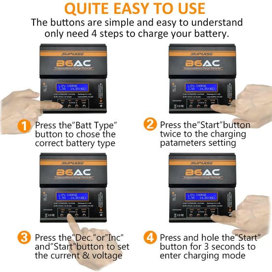 SUPULSE iMAX B6AC 1-6S AC/DC Lipo RC Battery Balance Charger Discharger - EXHOBBY