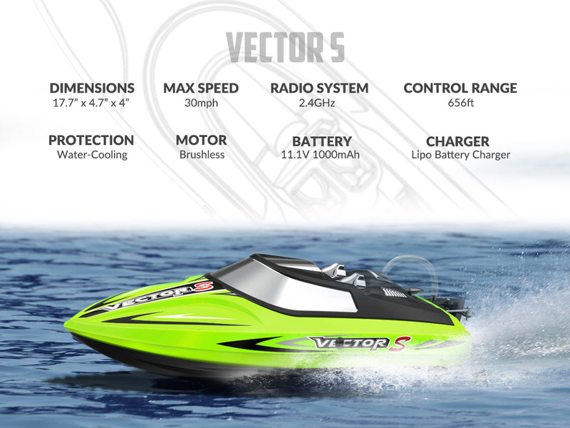 VOLANTEXRC VectorS Brushless RC Boat Self Righting for Lake Racing Kids Adults Great Gift Boat