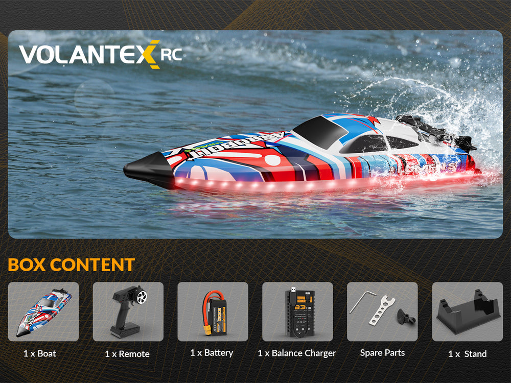 Bateau radiocommandé rapide VOLANTEXRC Arrobolt Lumen S Brushless 35+ MPH (79706)