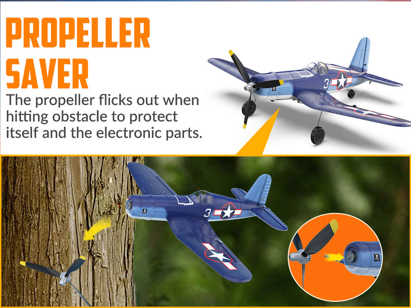 VOLANTEXRC Corsair F4U V2 (RTF) 4CH 400mm avec une clé de voltige (15.7'') 76108