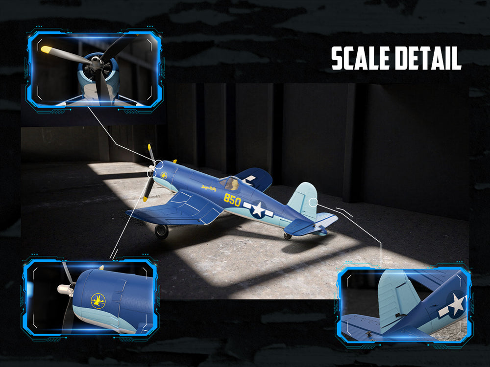 VOLANTEXRC Avion RC sans balais Corsair F4U - 500mm RTF