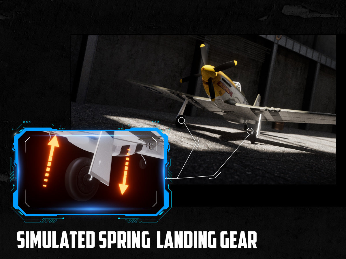 VOLANTEXRC 500MM Mustang P51 Brushless with Gyro Stabilizer 76802