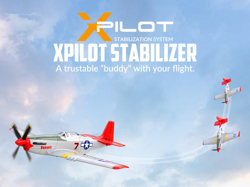 VOLANTEXRC Mustang P51 Rouge (RTF) 4CH 400mm Pour Débutant (15.7'') 76105