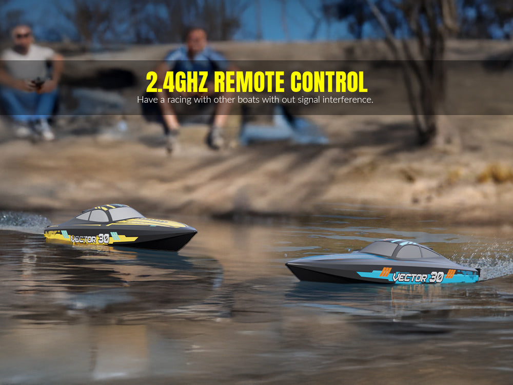 VOLANTEXRC Vector S Bateau RC à grande vitesse avec fonction de redressement automatique et d'inversion pour piscine et lac (797-4 Noir)