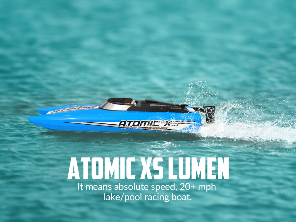 Bateau radiocommandé haute vitesse VolantexRC Atomic XS avec 2 batteries (plus de 20 mph)
