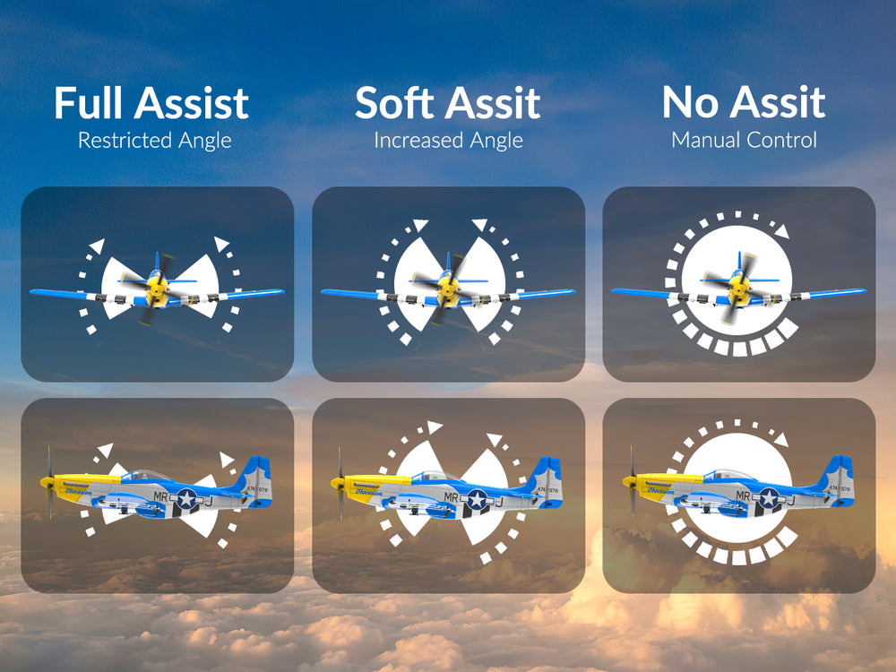 VOLANTEXRC Mustang P51 (RTF) 4CH 400mm with Gyro (15.7'') 76105