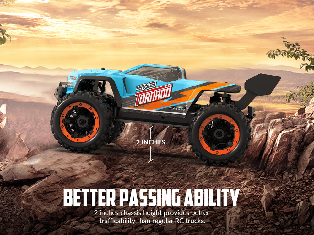 RACENT Blue Tornado 1/16 4WD Voiture RC tout-terrain 30MPH