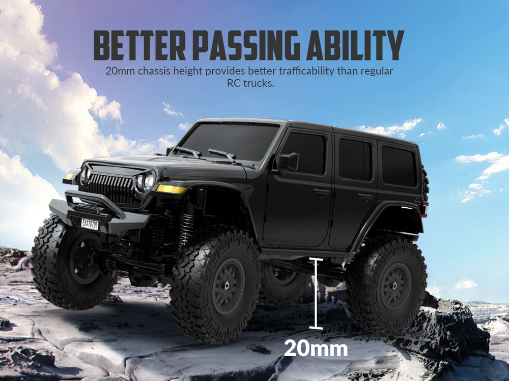 RACENT 1:24 Crawler RC Monster Truck Rock Climbing (78701 Noir)