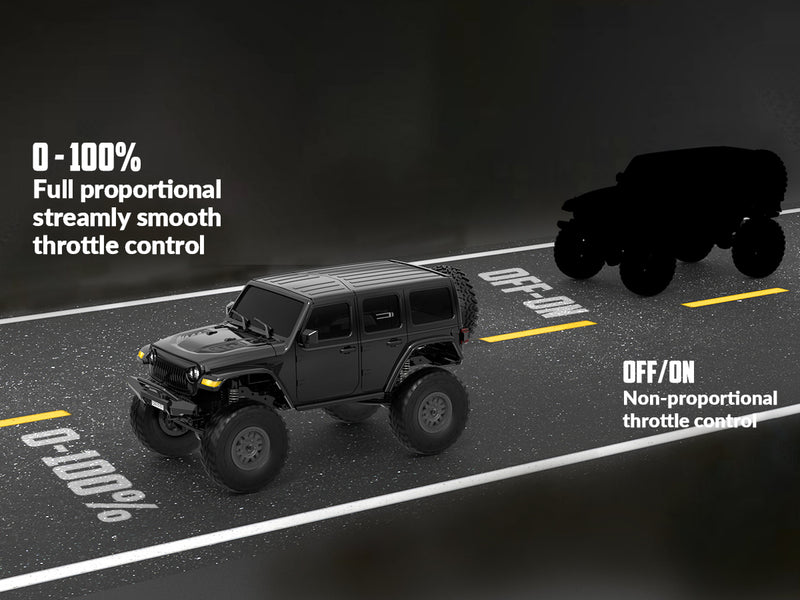 RACENT 1:24 Crawler RC Monster Truck Rock Climbing with led Light (78701 Black)