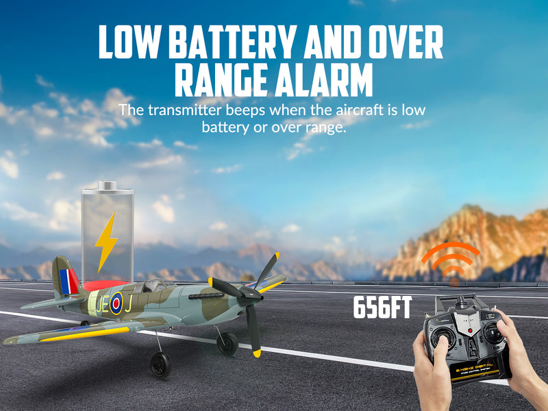 VOLANTEXRC Spitfire (RTF) 4CH 400mm avec Gyroscope (15.7'') 76112