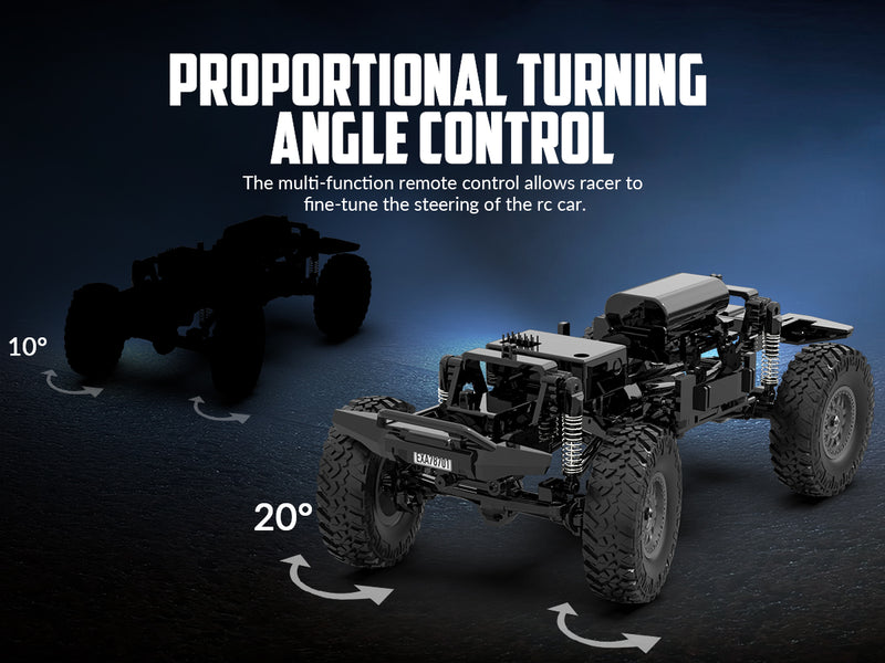 RACENT 1:24 Crawler RC Monster Truck Rock Climbing with led Light (78701 Black)