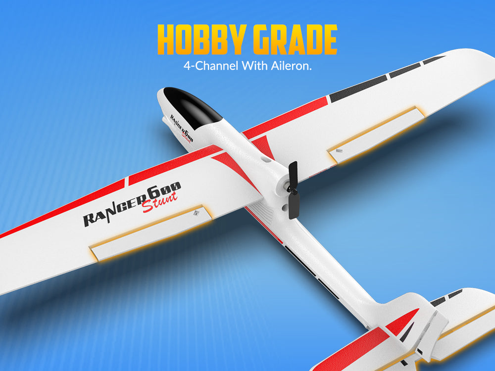VolantexRC Ranger 600S Débutant RC Glider RTF - Avion cascadeur 4CH avec stabilisation XPilot
