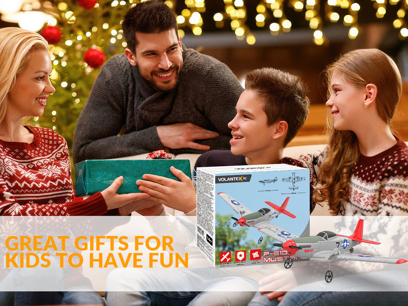 VOLANTEXRC Mustang P51D 2CH 400mm For Kids Beginners (15.7'') 76203