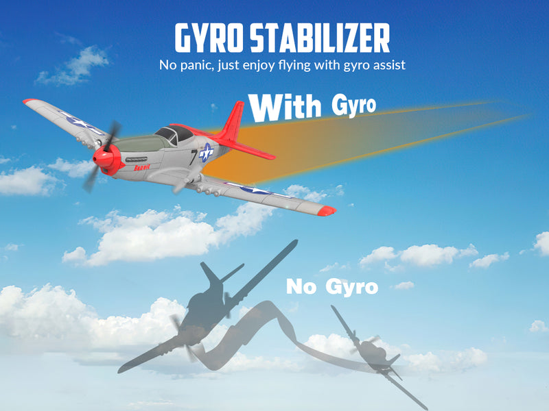 VOLANTEXRC Mustang P51D 2CH 400mm For Kids Beginners (15.7'') 76203