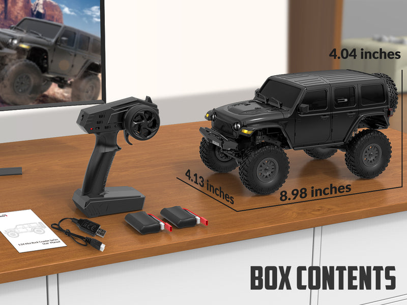 RACENT 1:24 Crawler RC Monster Truck Rock Climbing with led Light (78701 Black)