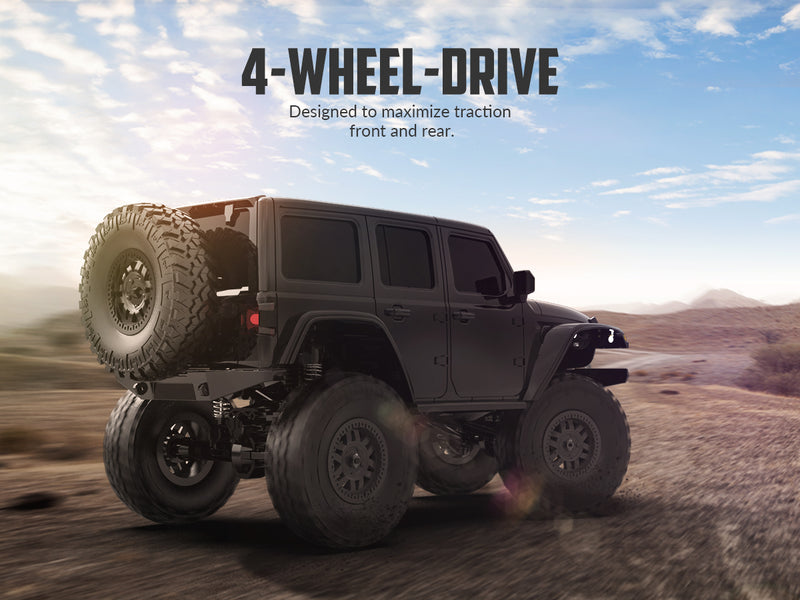 RACENT 1:24 Crawler RC Monster Truck Rock Climbing with led Light (78701 Black)