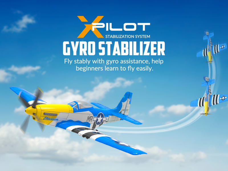 VOLANTEXRC Mustang P51 (RTF) 4CH 400mm avec Gyroscope (15.7'') 76105