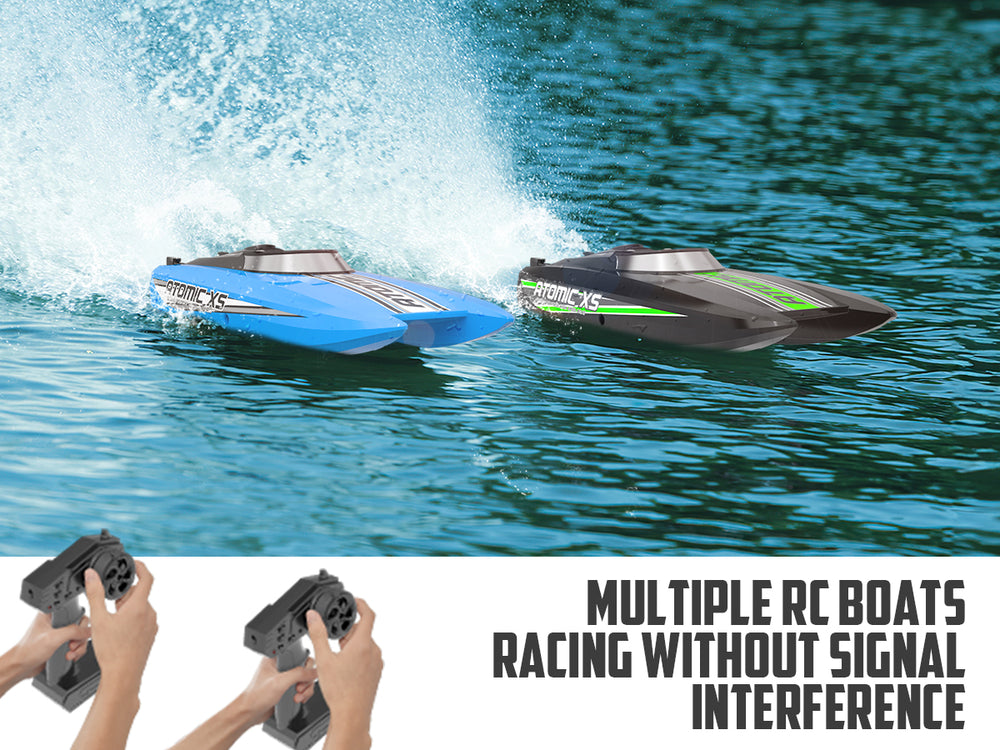 Bateau radiocommandé haute vitesse VolantexRC Atomic XS avec 2 batteries (plus de 20 mph)