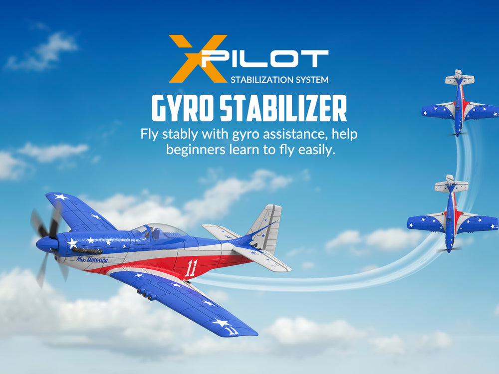 VOLANTEXRC Miss America 4-CH RC Plane RTF with Xpilot Stabilizer (76105)
