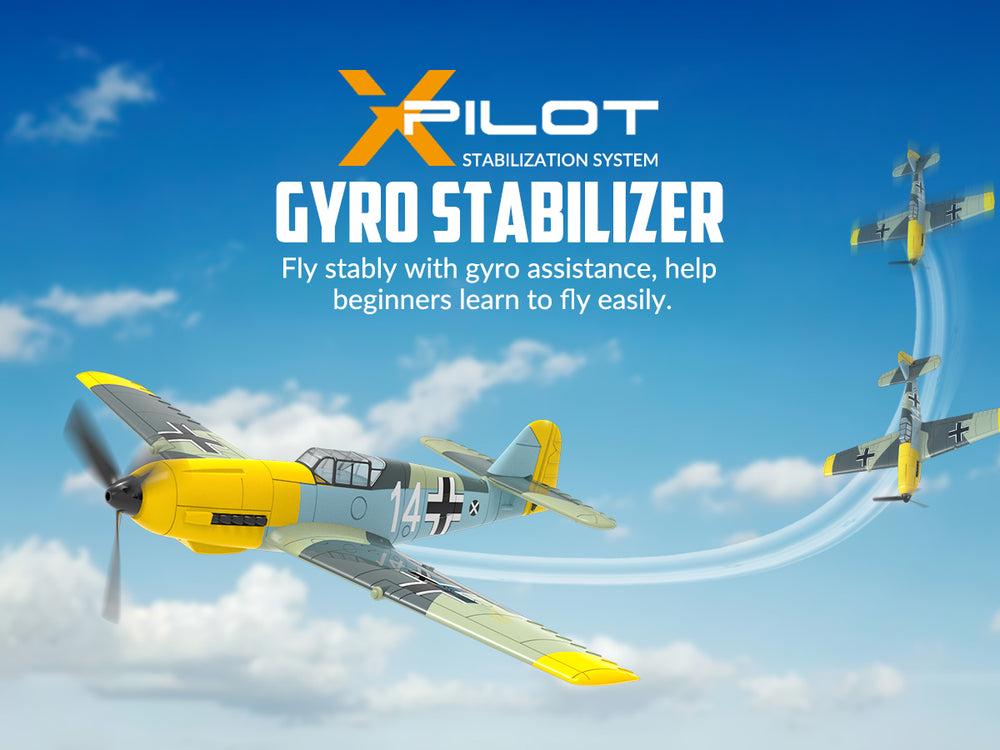 VOLANTEXRC BF 109 Avion télécommandé 4 canaux prêt à voler pour débutants avec système de stabilisation Xpilot (761-11) RTF