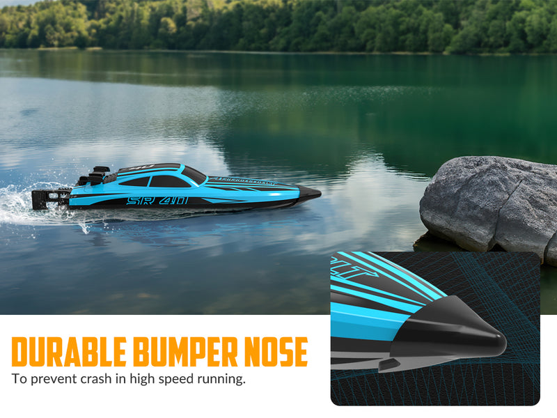 VOLANTEXRC Arrobolt SR40 Brushless 30+MPH Fast RC Boat, High Speed RC Boat for Adults (79705-blue)