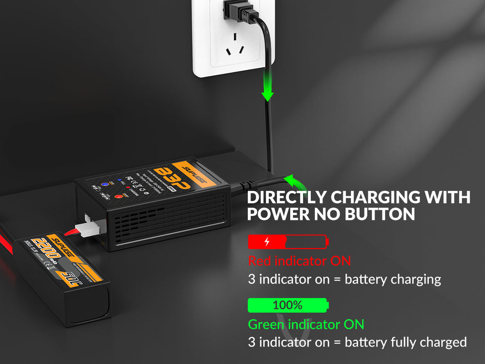 Chargeur de batterie LiPo AC SUPULSE B3P Pro 2S-3S 25W Chargeur d'équilibre RC