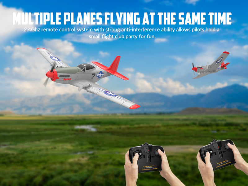 VOLANTEXRC Mustang P51D 2CH 400mm For Kids Beginners (15.7'') 76203